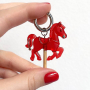 Брелок Леденец на палочке "Лошадка" красная